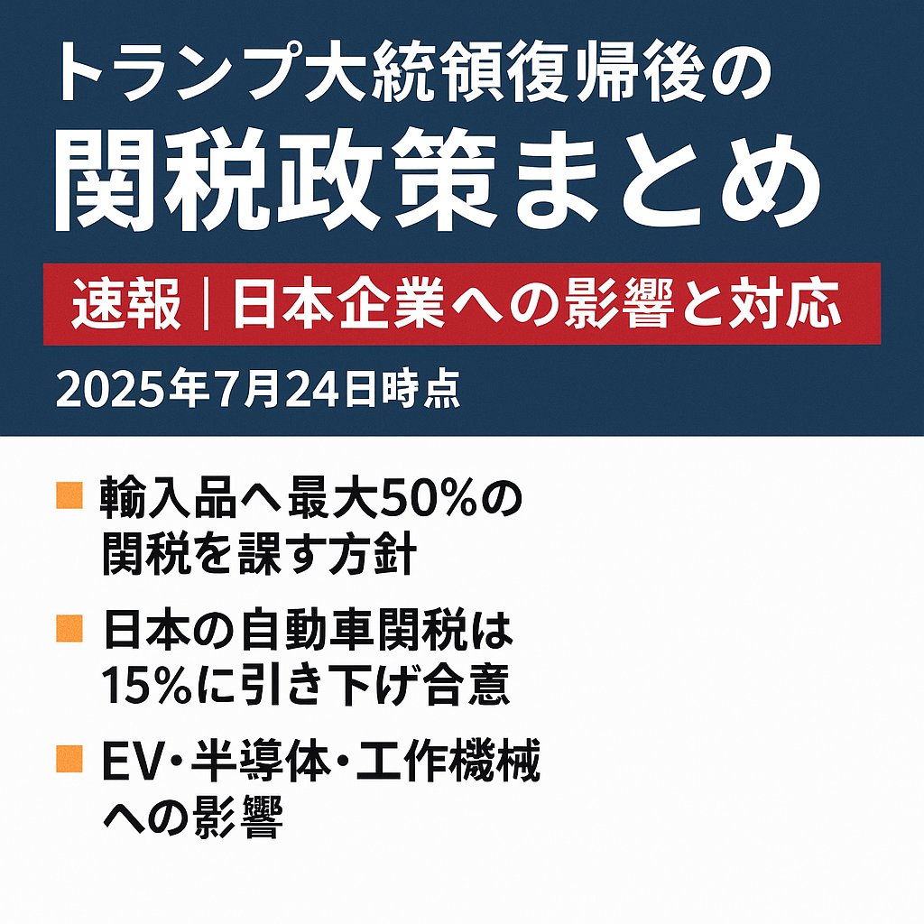 速報】トランプ大統領の関税政策まとめ｜日本企業への影響と今後の対応（2025年7月25日時点） | 山王物流株式会社